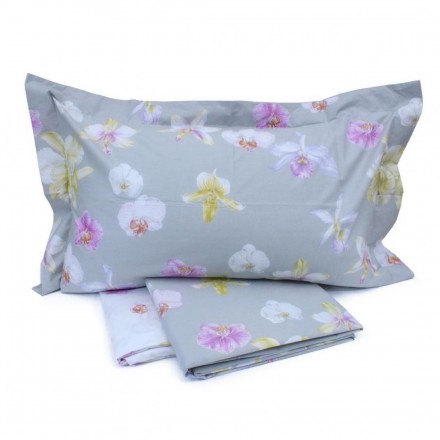 Постельное белье 2 спальное евро макси Mirabello Fiori di Orchidea серое