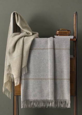 Плед 130х180 Somma FALKLAND col.011 grigio-perla 