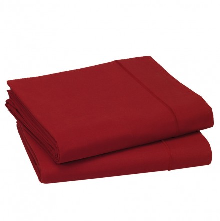 Простыня прямая 240x300 Blanc des Vosges сатин красная