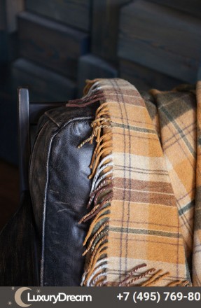 Плед 130х170 Luxberry Vandyck оранжевый-зеленый