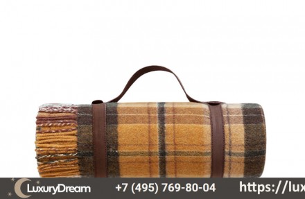 Плед 130х170 Luxberry Vandyck оранжевый-зеленый