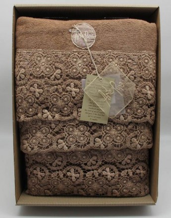 Набор полотенец 3 шт Arte Pura 4.880.PU - 432 LUSSO OLD (коричневый)