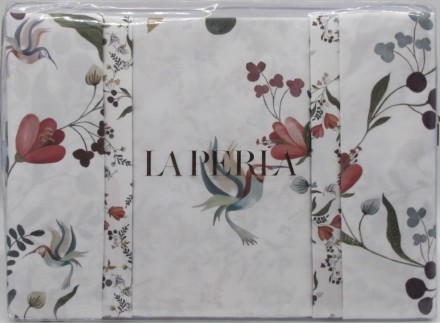 Постельное белье 2 спальное евро La Perla ARMONIE A bianco verde белое