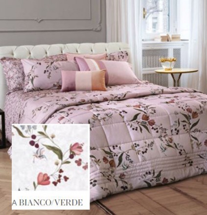 Постельное белье 2 спальное евро La Perla ARMONIE A bianco verde белое