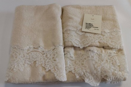 Набор полотенец 3 шт Palombella EMILIA cream кремовый