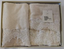 Набор полотенец 3 шт Palombella EMILIA cream кремовый