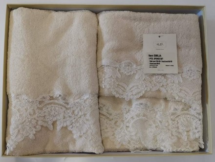 Набор полотенец 3 шт Palombella EMILIA cream кремовый