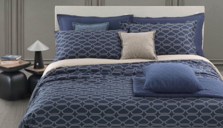 Постельное белье 2 спальное евро Trussardi BLOOM U42 Blu синее