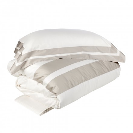 Постельное белье 2 спальное евро La Perla Arpa bianco seta/grigio