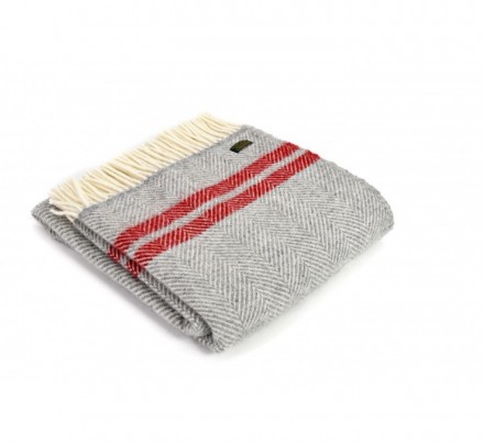 Плед 150х183 Tweedmill Lifestyle Fishbone 2  S Grey-Watermelon THLSFB1267