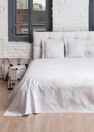 Покрывало 220x240 Luxberry Coral бело-серое