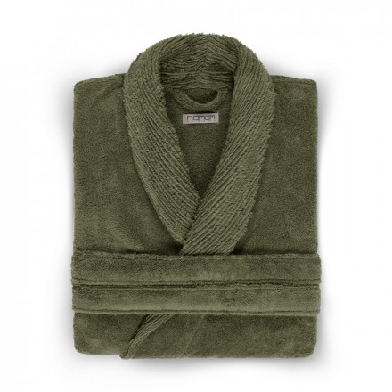 Халат Hamam махровый Galata Organic Contrast оливковый