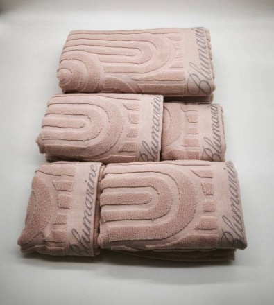 Набор полотенец 5 шт Blumarine MONOGRAM розовый 02 powder pink