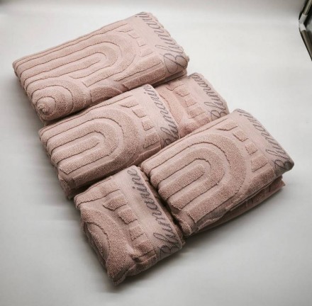 Набор полотенец 5 шт Blumarine MONOGRAM розовый 02 powder pink