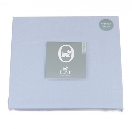 Простыня на резинке 140х200х30 Bovi Весенний сад голубая