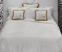 Постельное белье 2 спальное евро Roberto Cavalli WHITE PYTHON 001 Bianco