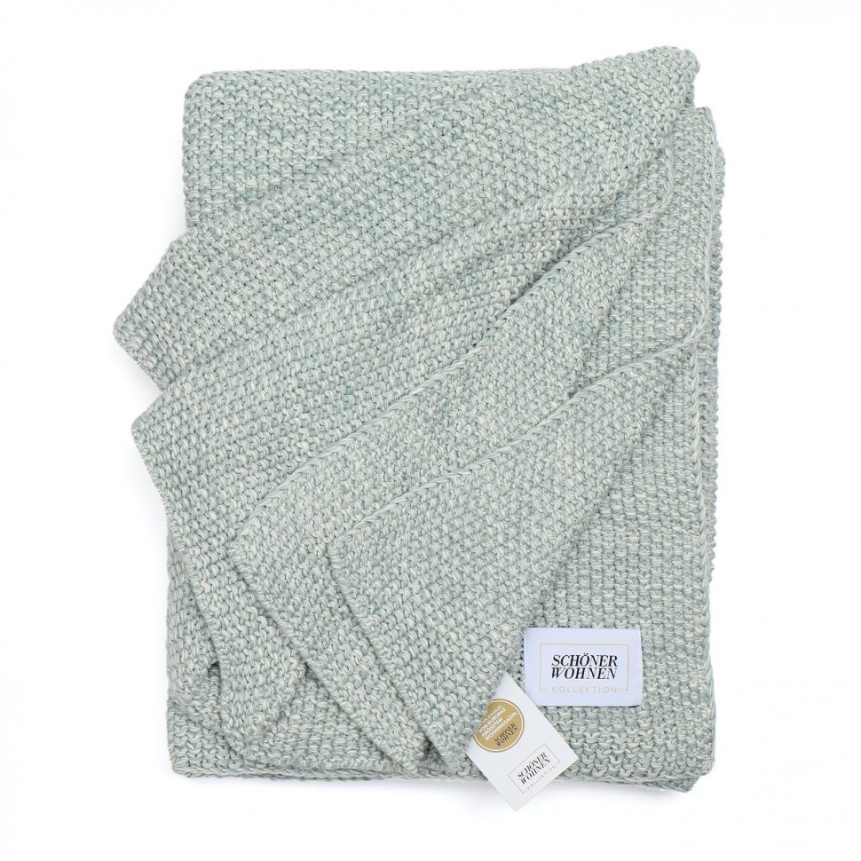 Плед 130x170 Schoner Wohnen Melange mint