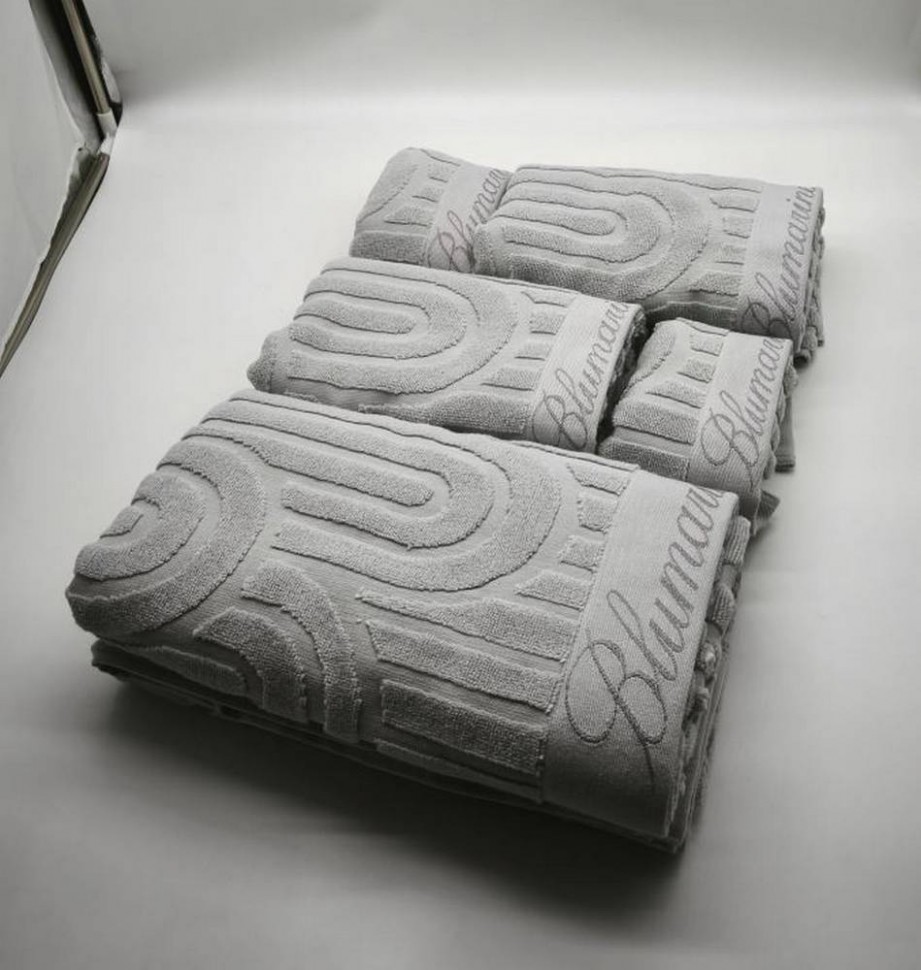 Набор полотенец 5 шт Blumarine MONOGRAM серо-голубой 13 ice