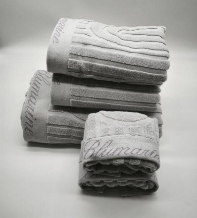 Набор полотенец 5 шт Blumarine MONOGRAM серо-голубой 13 ice