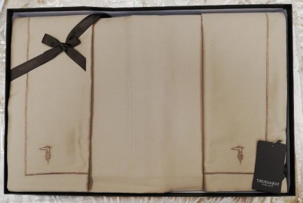 Постельное белье 2 спальное евро Trussardi NEW LINE M35 Tortora бежевый