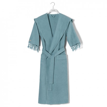 Халат хлопковый Hamam Meyzer Tassels бирюзовый