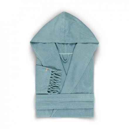 Халат хлопковый Hamam Meyzer Tassels бирюзовый