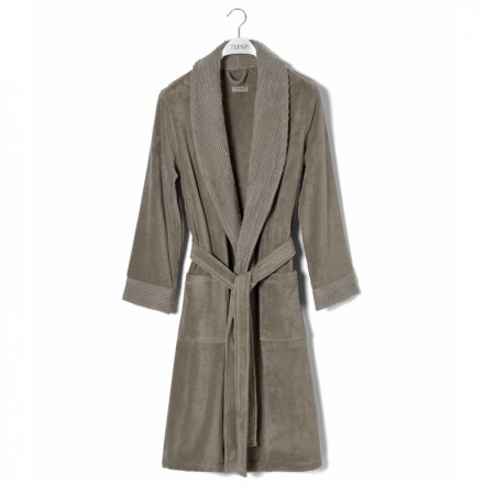 Халат махровый Hamam Galata Organic Contrast серый