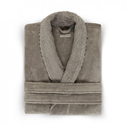 Халат махровый Hamam Galata Organic Contrast серый