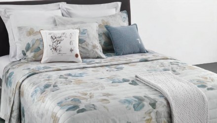 Постельное белье 2 спальное евро Trussardi Physalis U02 Azzurro голубое