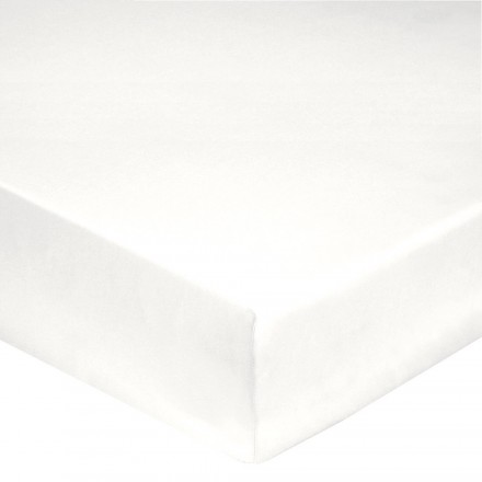 Простыня на резинке 160x200 Blanc des Vosges сатин белая