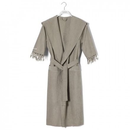 Халат хлопковый Hamam Meyzer Tassels серый