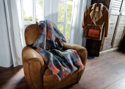 Плед мохеровый 130x170 L'appartement Henry navy синий