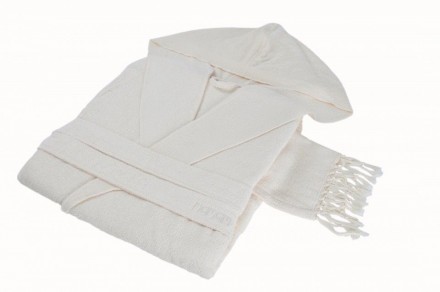 Халат хлопковый Hamam Meyzer Tassels слоновая кость