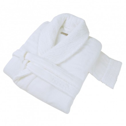 Халат махровый Hamam Galata Organic Contrast белый
