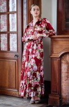 Халат Marjolaine VELVET 4VEL3004 0156 Imprime Bourgogne