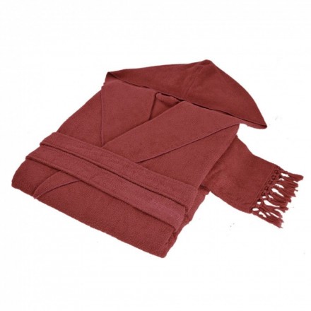 Халат хлопковый Hamam Meyzer Tassels светлый бордо