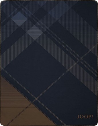 Плед 150х200 Joop CHECK (769008) marine-karamell 