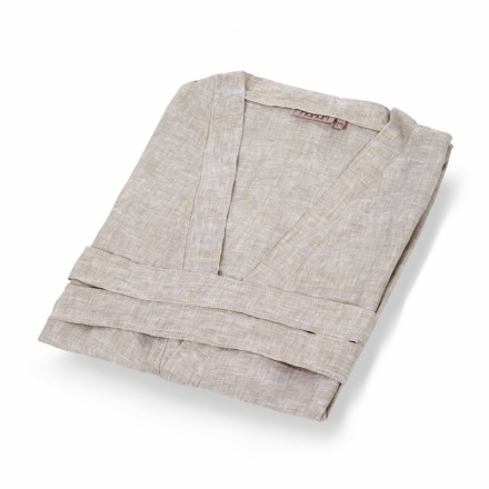 Халат тонкий из льна Hamam Grain серый