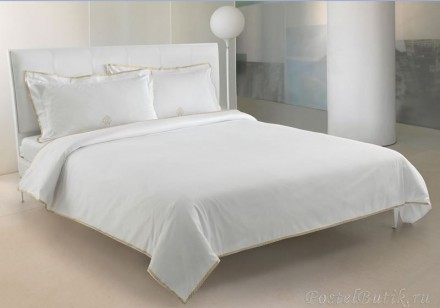 Постельное белье 2 спальное евро макси Roberto Cavalli Gold белое