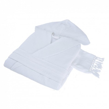 Халат хлопковый Hamam Meyzer Tassels белый